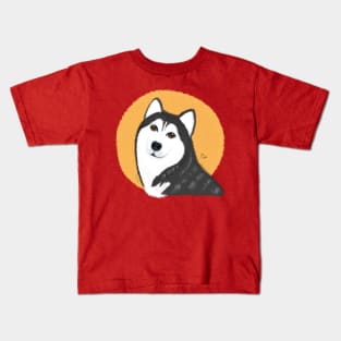 Husky Dog Art Kids T-Shirt